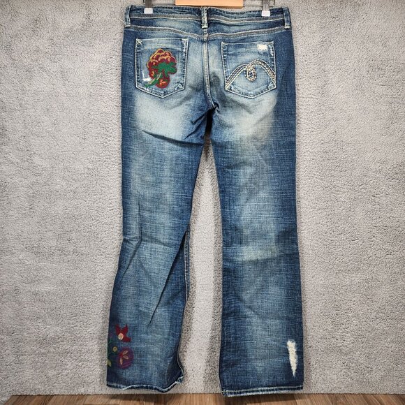Mavi Women's Boot Cut Jeans - Blue with Floral Embroidery - Picture 4 of 8